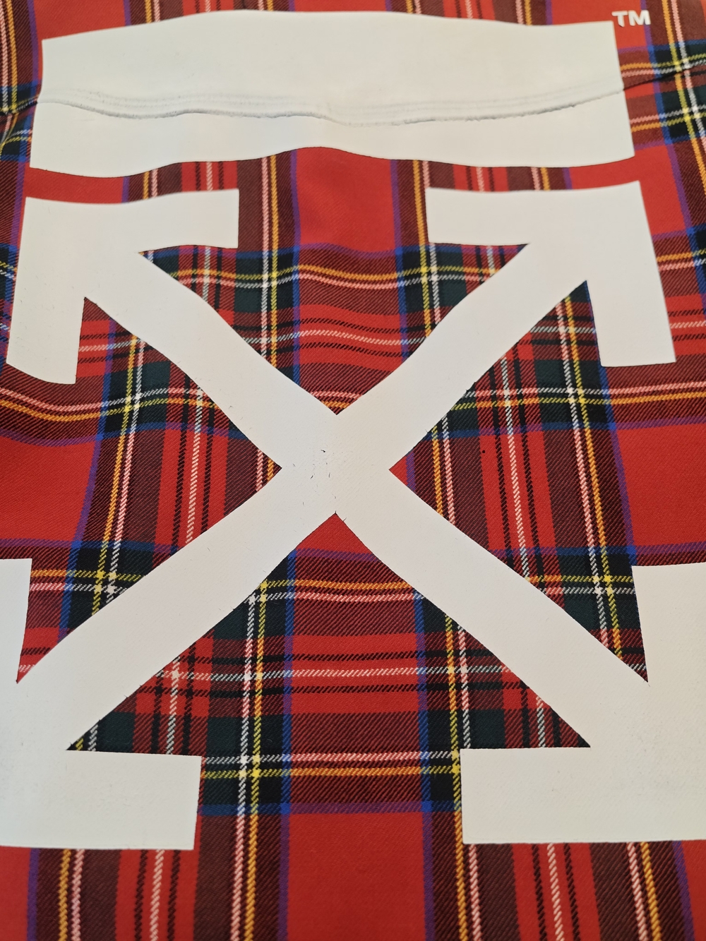 Off-White Red Plaid Button-Up Shirt - Picture 9 of 11